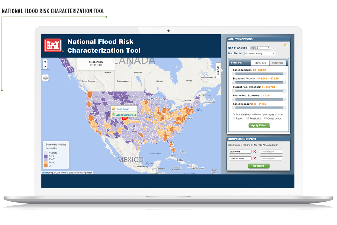 Screenshot from EPA’s National Flood Risk Characterization Tool.