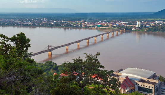 Viewscape of bridge over Mekong River.